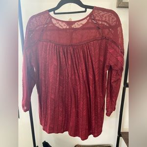 Lucky Brand burgundy blouse